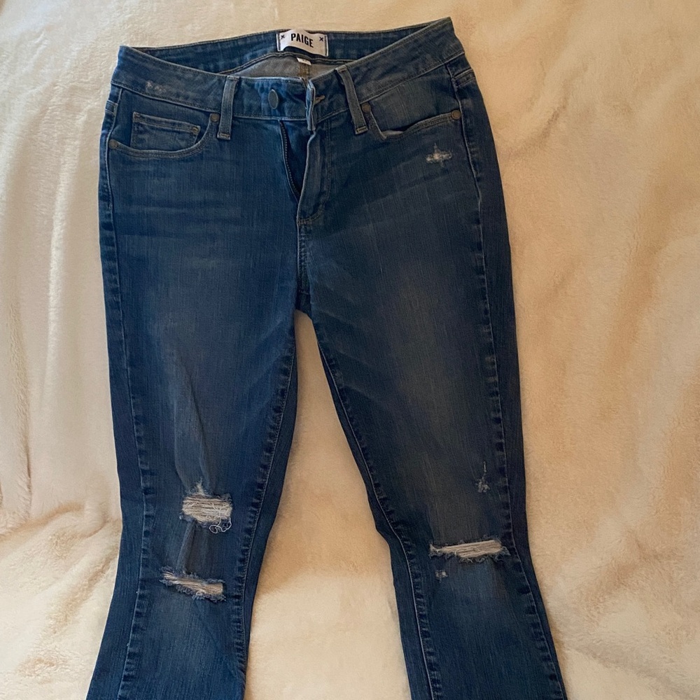 PAIGE Women's Dark Blue Skinny Jeans